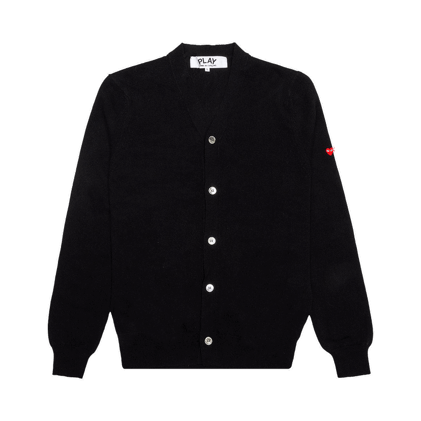 Sweater Comme des Garçons PLAY Small Heart Cardigan Sort | AZ N042 051 1