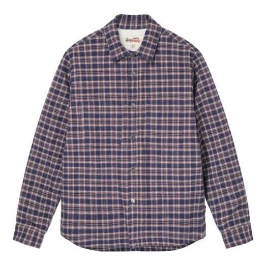 Skjorte Stüssy Sherpa Lined Plaid Shirt Blå | 1110268