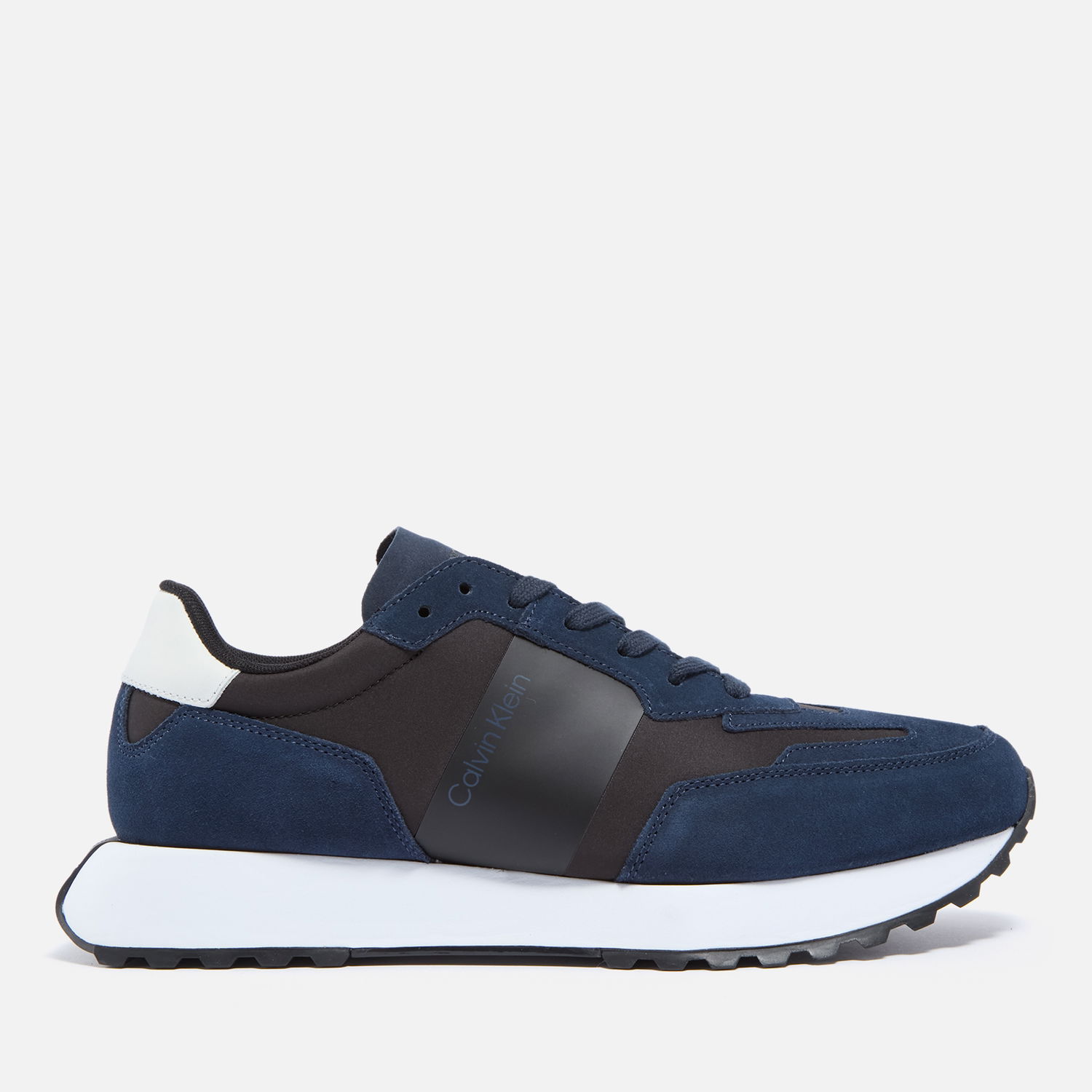 Sneakers og sko CALVIN KLEIN Men's Suede Running Trainers - UK 7 Mørkeblå | HM0HM00497, 0