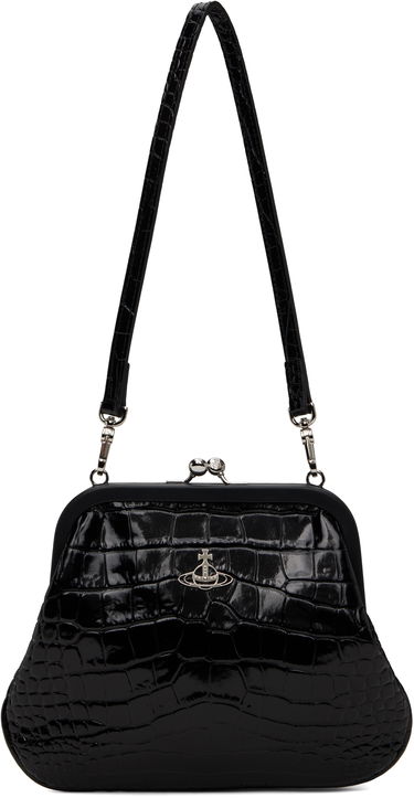 Håndtaske Vivienne Westwood Vivienne Westwood Vivienne's Crocodile Embossed Clutch Sort | 4B01000AW-L0098-, 0