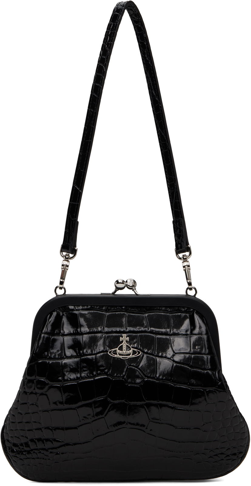 Håndtaske Vivienne Westwood Vivienne Westwood Vivienne's Crocodile Embossed Clutch Sort | 4B01000AW-L0098-