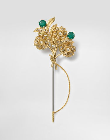 Stift Dolce & Gabbana Dolce & Gabbana Sicily Floral Brooch with Emeralds and Diamonds Gul | WPKN1GWWG01ZOO00, 0