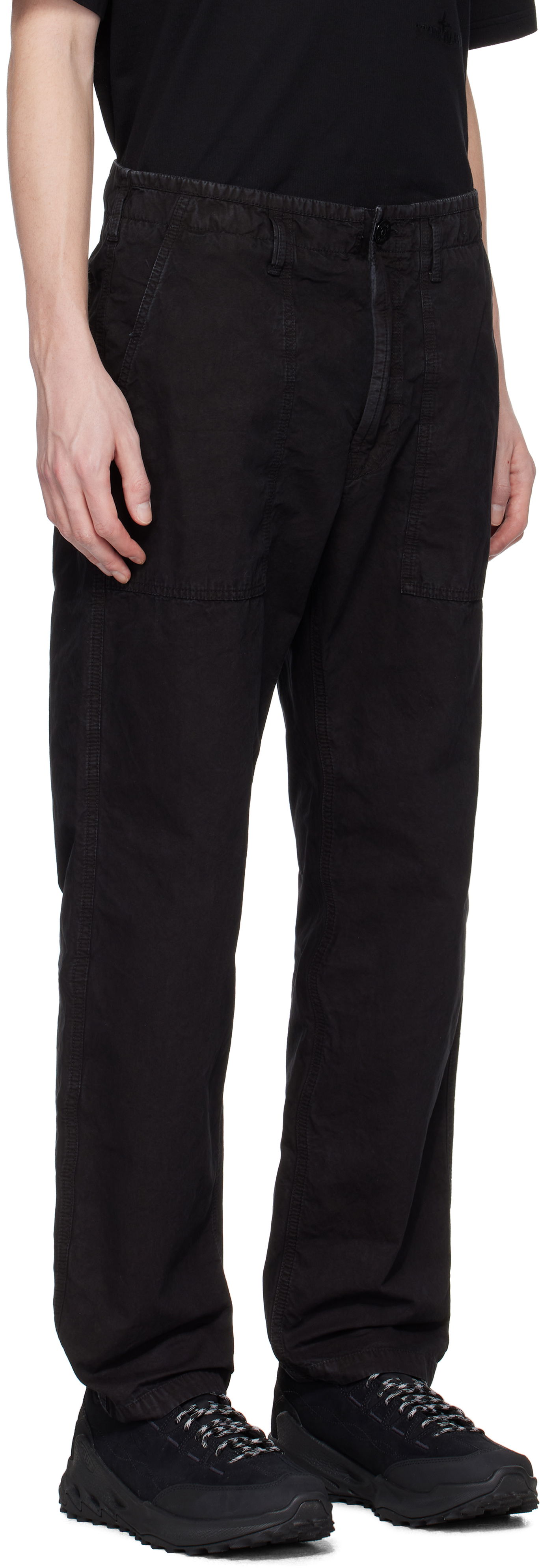 Cargo bukser Stone Island Stone Island Brushed Organic Cotton Canvas Old Effect Trousers Sort | K1S15 3100023 S00WA, 1
