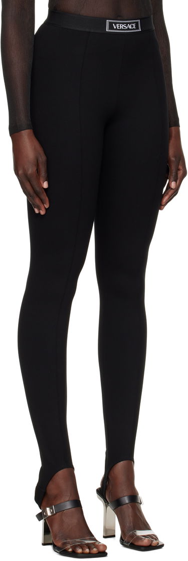 Leggings Versace Stirrup Leggings With Logo Sort | 1015879_1A12037_1B000, 1