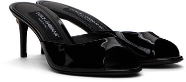 Sneakers og sko Dolce & Gabbana Patent Leather Mules Sort | CR1757 A1471, 3