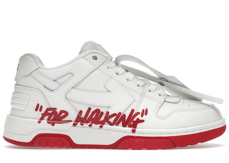 Sneakers og sko Off-White Out Of Office "OOO" Low Tops For Walking White White Red SS22 Hvid | OMIA189S22LEA0030125, 0