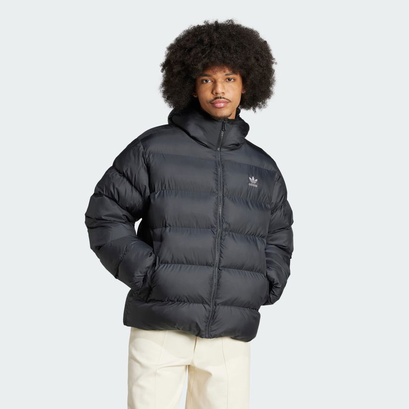 Puffer jakke adidas Performance Tonal Hooded Puffer Jacket Sort | IY3396