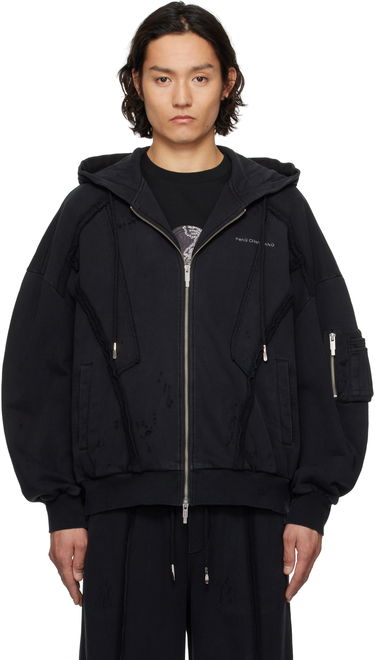 Sweatshirt Feng Chen Wang Feng Chen Wang Deconstruction Zip-Up Hoodie Sort | FUS19HD01, 0