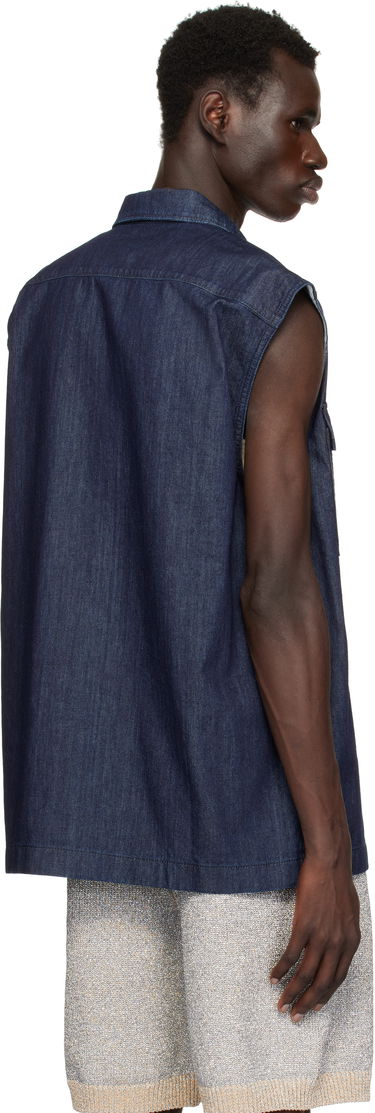 Skjorte Dries Van Noten Dries Van Noten Sleeveless Denim Shirt Blå | 251-020728-1553, 2