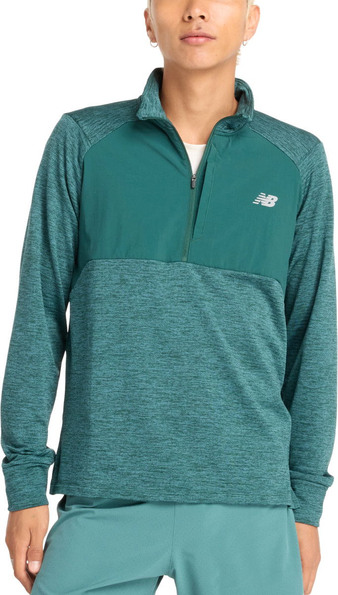 Sweatshirt New Balance Athletics Heat Grid 1/2 Zip Grøn | mt43204-nus