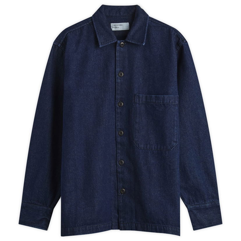 Skjorte Universal Works Universal Works Fatigue Overshirt, Size Small Blå | 33158-IND