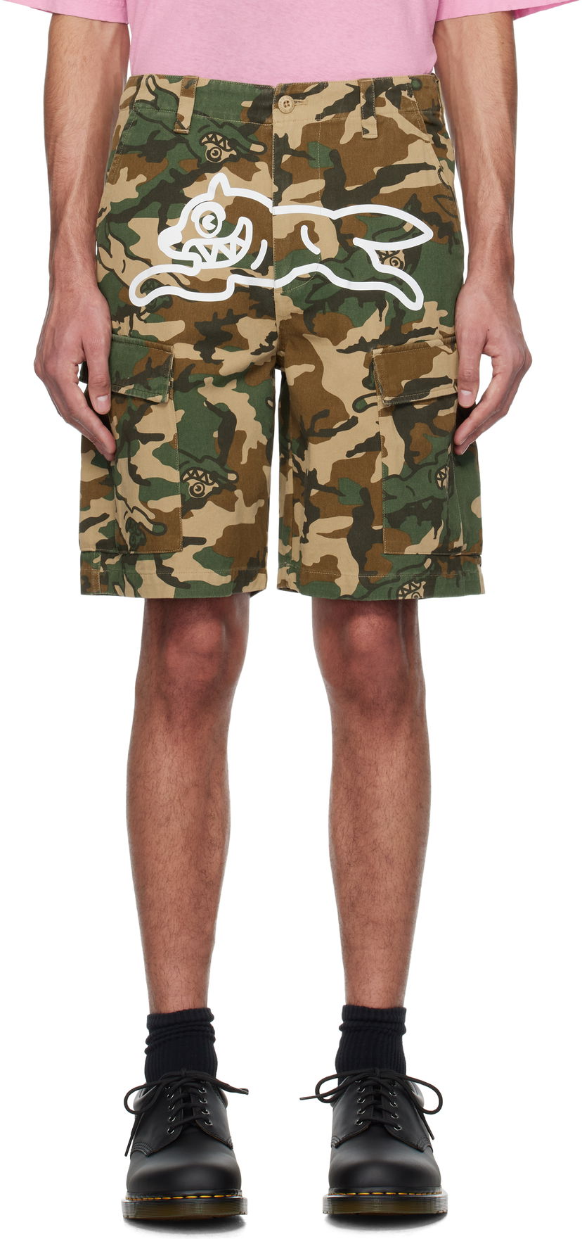 Shorts BBC IceCream ICECREAM Running Dog Woodland Camo Cargo Shorts Grøn | IC24S37
