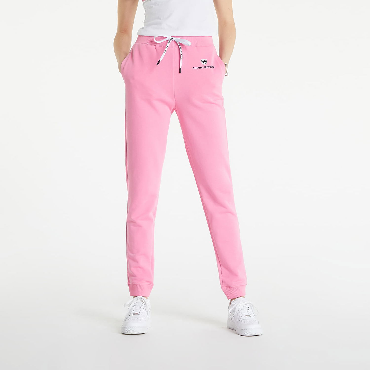 Joggingbukser Chiara Ferragni Light Diagonal Fleece Trousers Lyserød | 72CBAT07CFT03414, 0