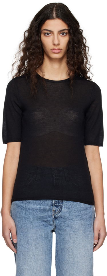 Sweater TOTEME TOTEME Crewneck T-Shirt Sort | 224-5122-339, 0
