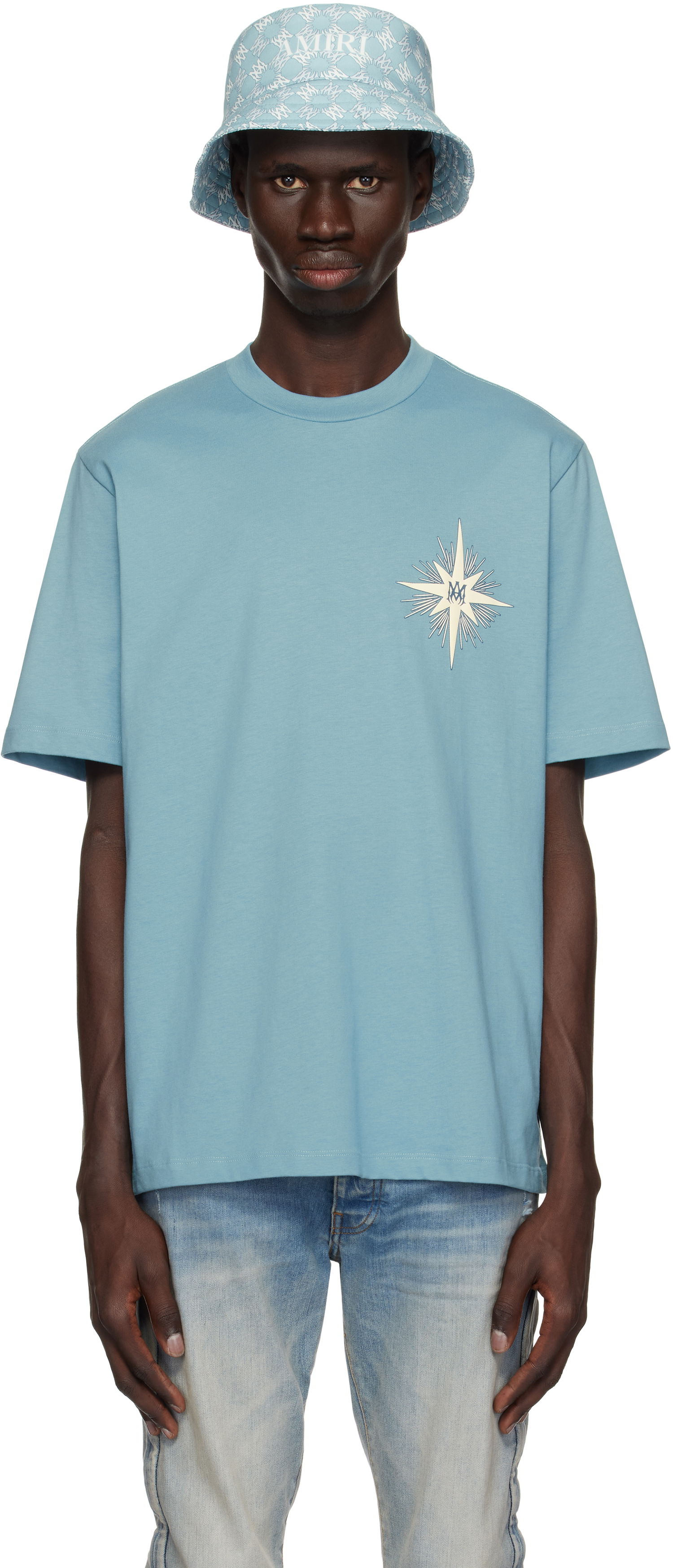 T-shirt AMIRI Amiri Starburst T-Shirt Blå | AMJYTE1171, 0