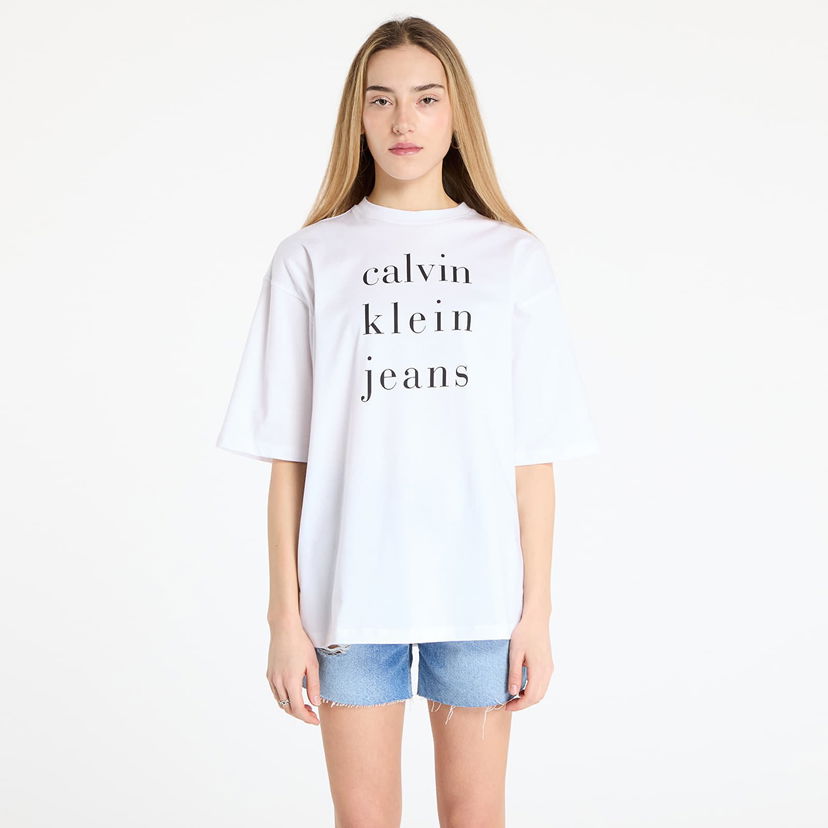 T-shirt CALVIN KLEIN Calvin Klein Jeans Short Sleeve Logo T-Shirt Hvid | LV047B827G YAA