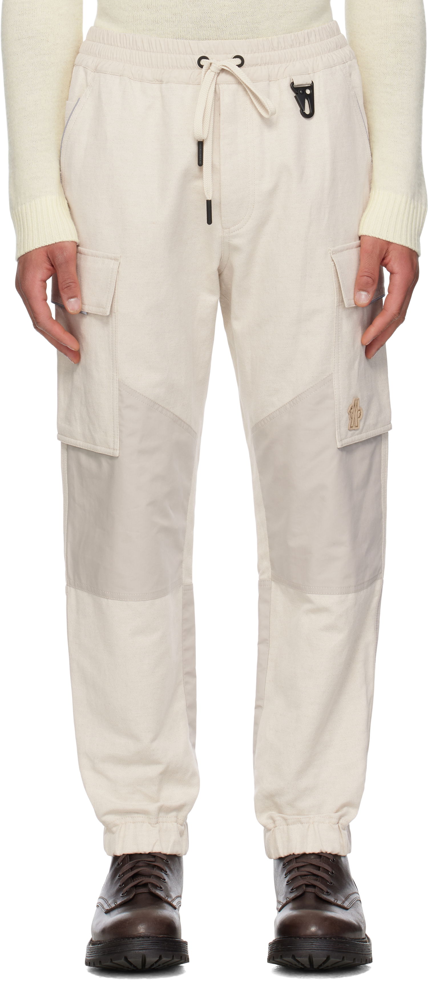 Cargo bukser Moncler Moncler Grenoble x FRGMT Hiroshi Fujiwara Cotton & Linen Jogging Cargo Pants Beige | K10972A00006598C3, 0