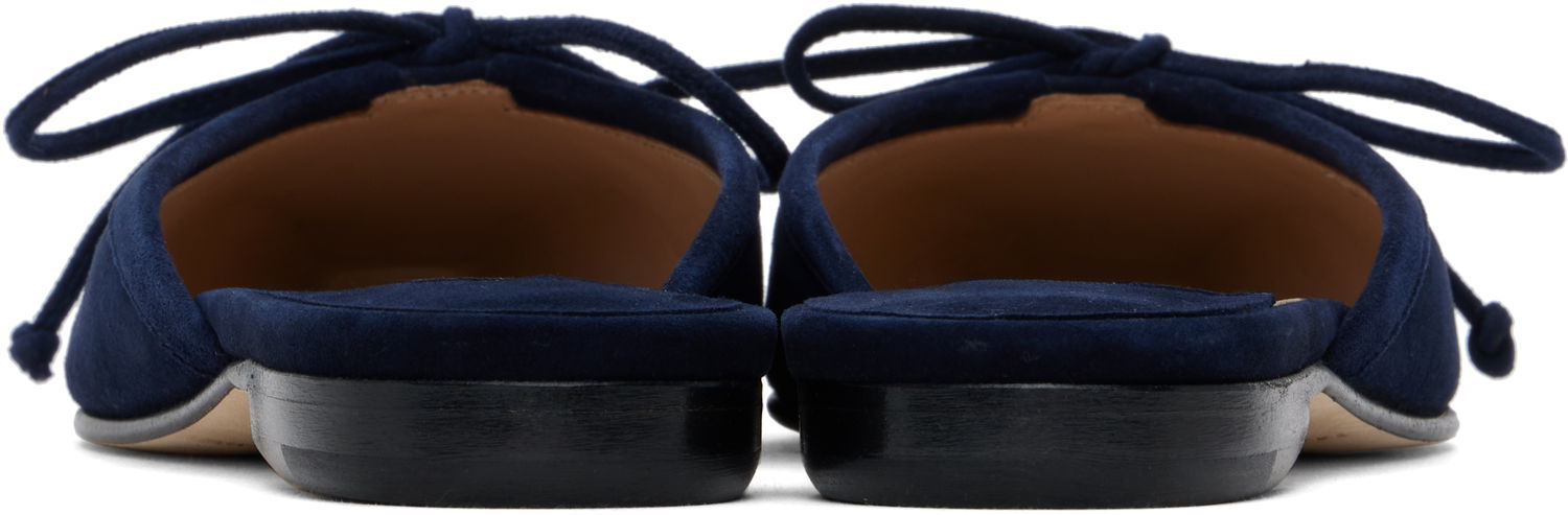 Skopleje Manolo Blahnik Manolo Blahnik Ballerimu Suede Mules Mørkeblå | 9XX-0657, 1