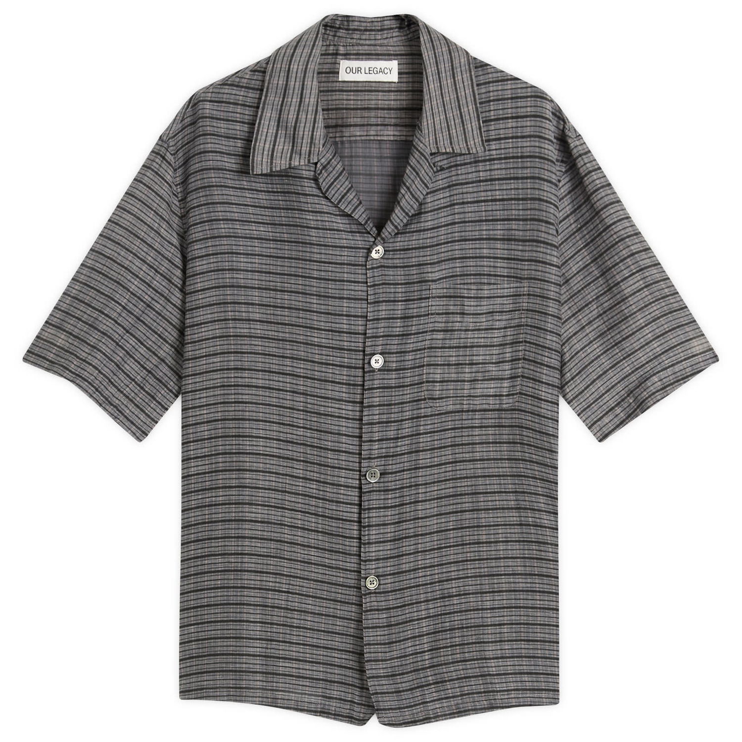Skjorte OUR LEGACY Our Legacy Heusen Short Sleeve Shirt, Picnic Check Grå | M2252HP, 0