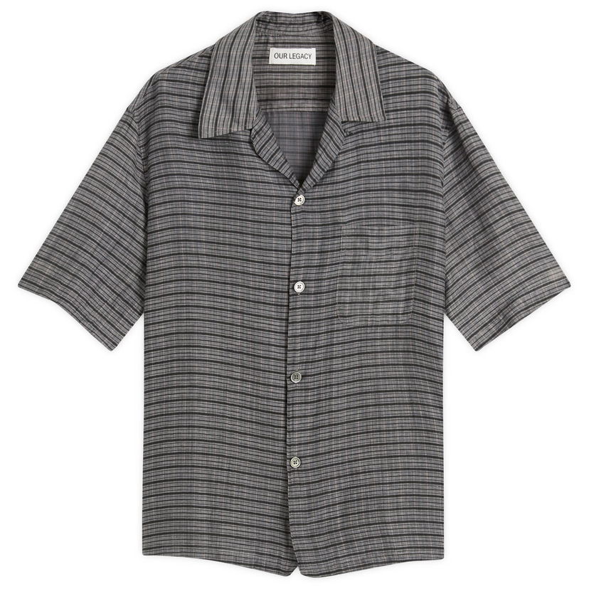 Skjorte OUR LEGACY Our Legacy Heusen Short Sleeve Shirt, Picnic Check Grå | M2252HP