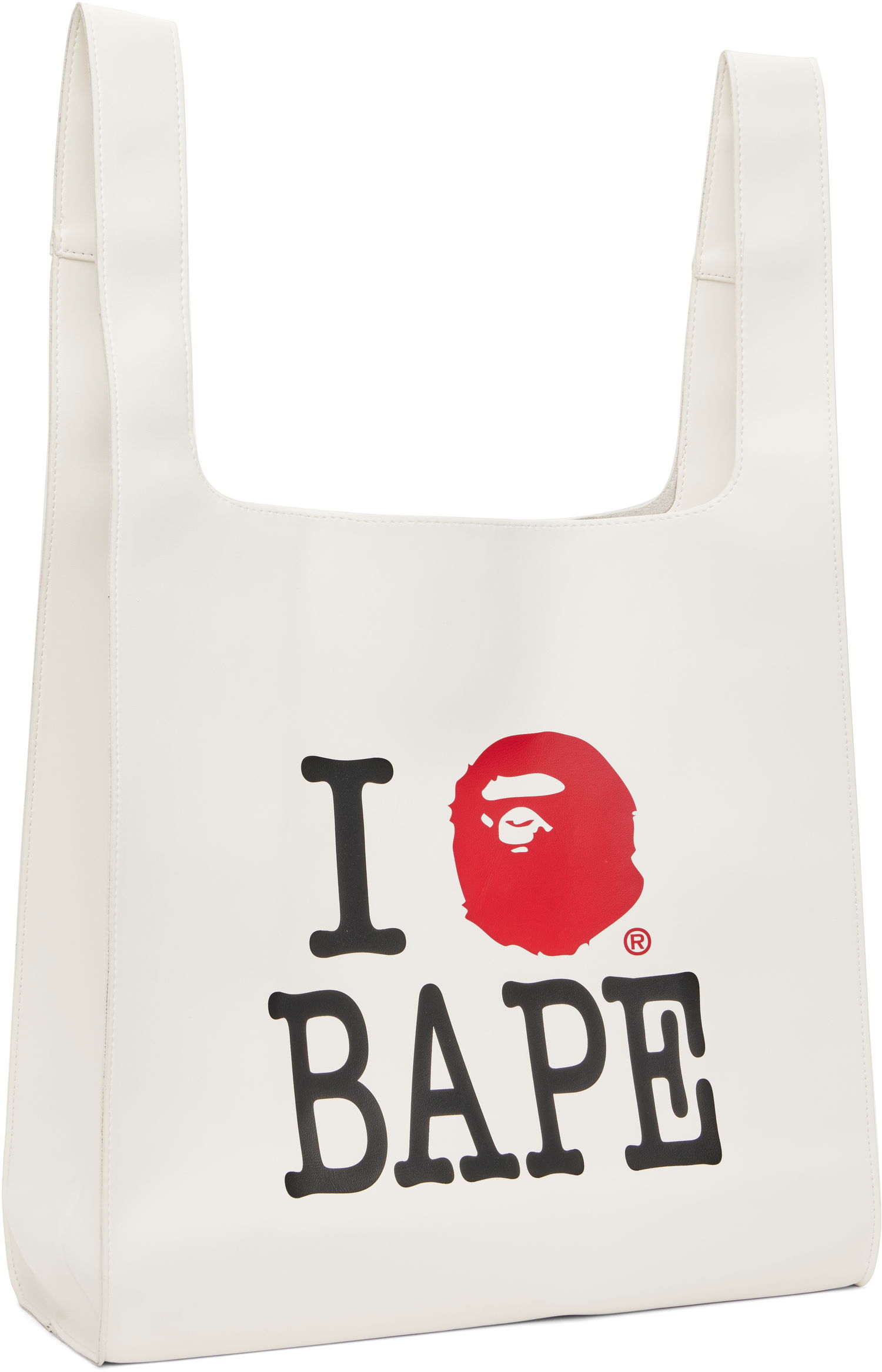 Mulepose BAPE A Bathing Ape 'I Love BAPE' Tote Bag Hvid | 001BAK802001L, 1