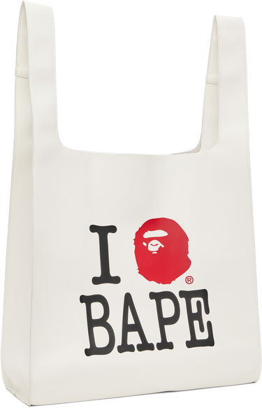 Mulepose BAPE A Bathing Ape 'I Love BAPE' Tote Bag Hvid | 001BAK802001L, 1