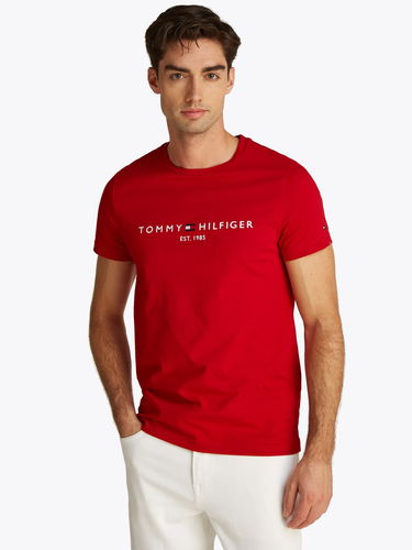 T-shirt Tommy Hilfiger Tommy Hilfiger Logo T-Shirt Rød | MW0MW11797XLD, 0