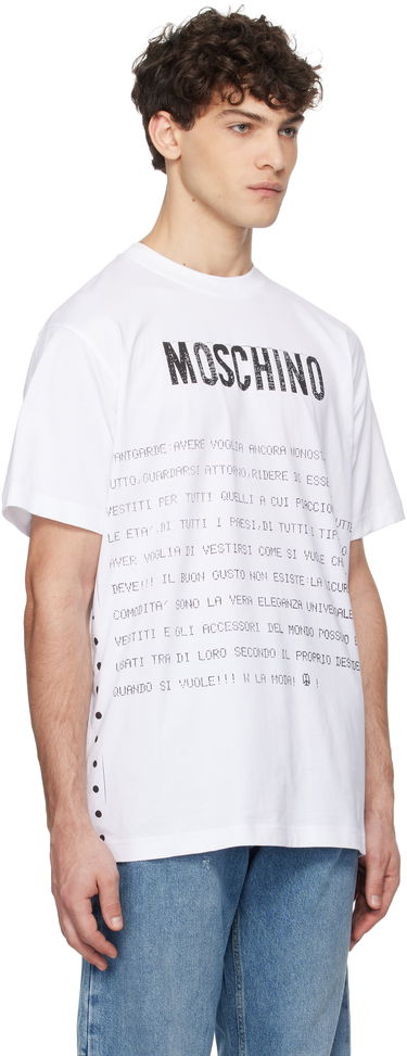 T-shirt Moschino Moschino Message Print T-Shirt Hvid | 251ZZA071702411001, 1