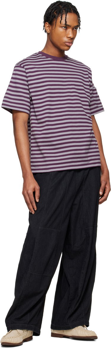 T-shirt Needles NEEDLES Cotton Stripe T-Shirt Lilla | QV364, 3