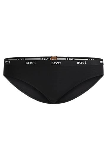 Trusser BOSS BOSS Stretch Jersey Briefs with Logo Waistband Sort | 50502753, 0