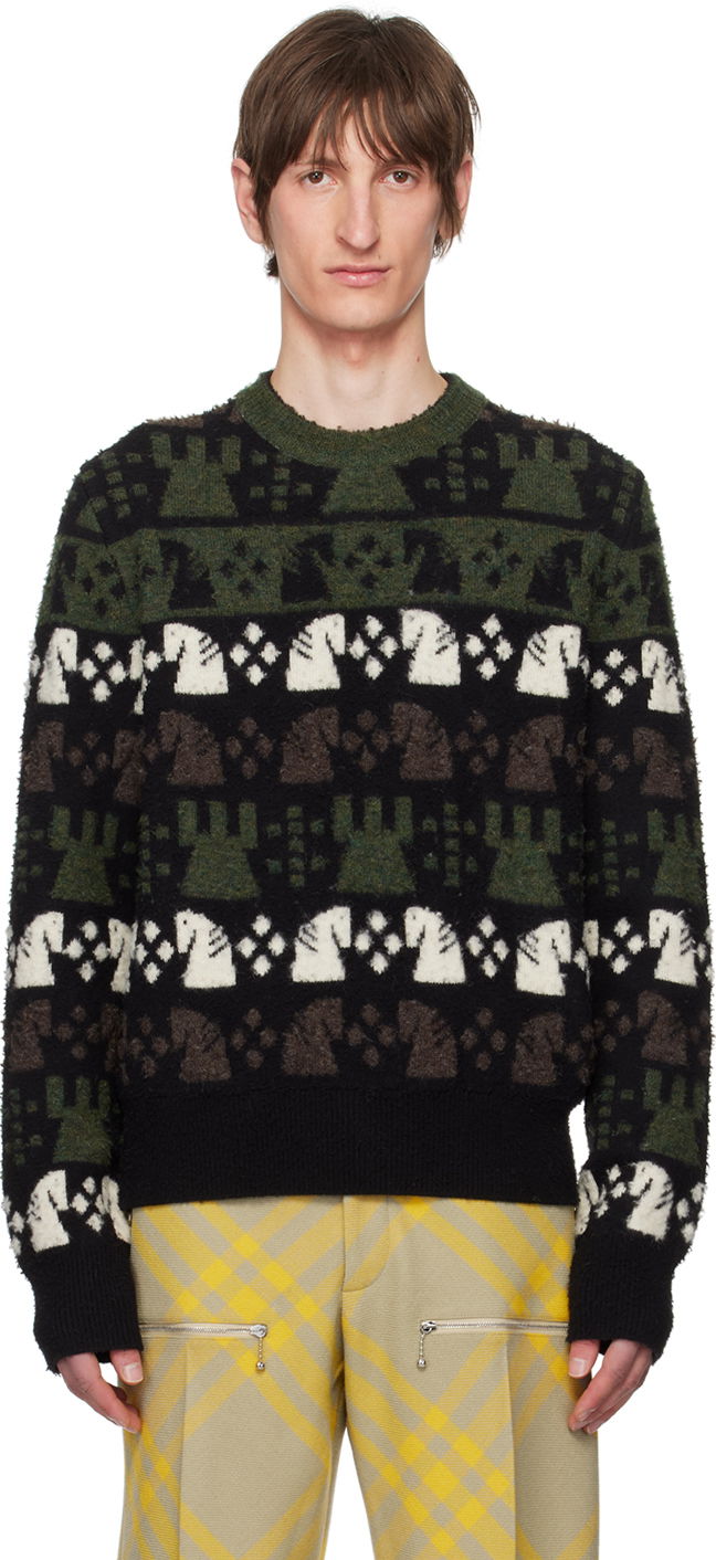 Sweater Burberry Jacquard Sweater Sort | 8076893