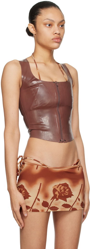 Tanktop Miaou Miaou Ivy Faux Leather Tank Top Brun | 7099LTXUMB, 1