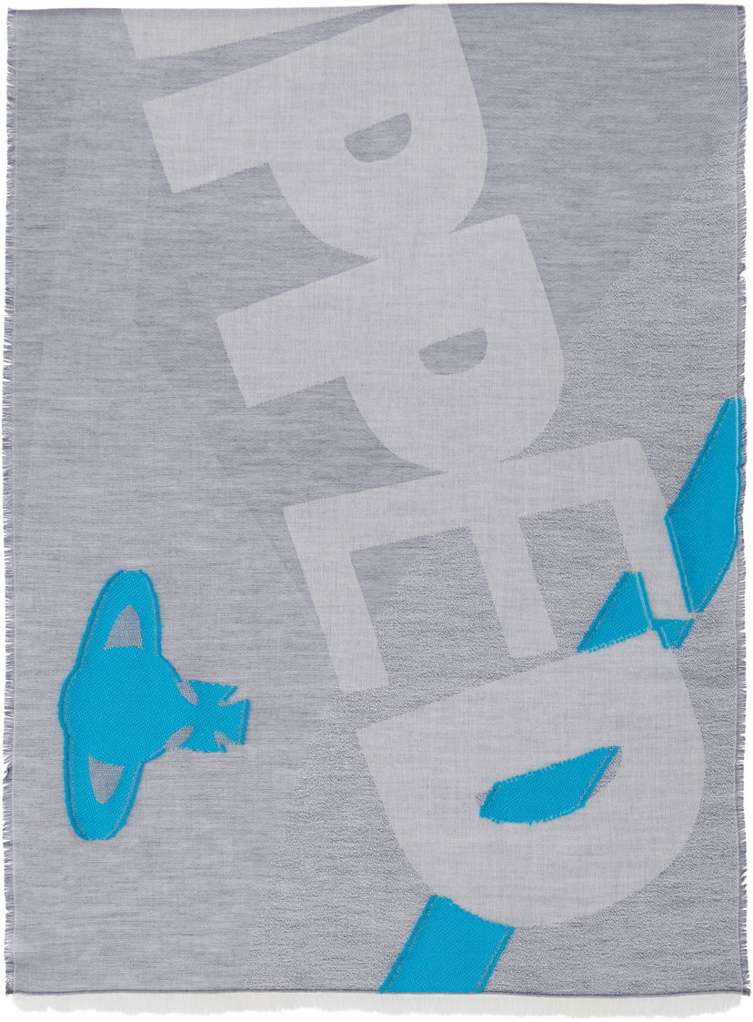 Tørklæde Vivienne Westwood Vivienne Westwood 'Ripped And Ready' Woven Scarf Grå | 81030137-W014O-