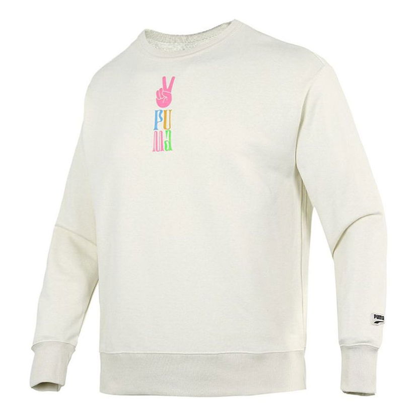 Sweater Puma PUMA Logo Knit Pullover Hvid | 533037-73