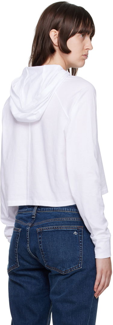 Sweatshirt rag & bone Rag & Bone Cropped Hoodie Hvid | WCC22FT011YT11, 2