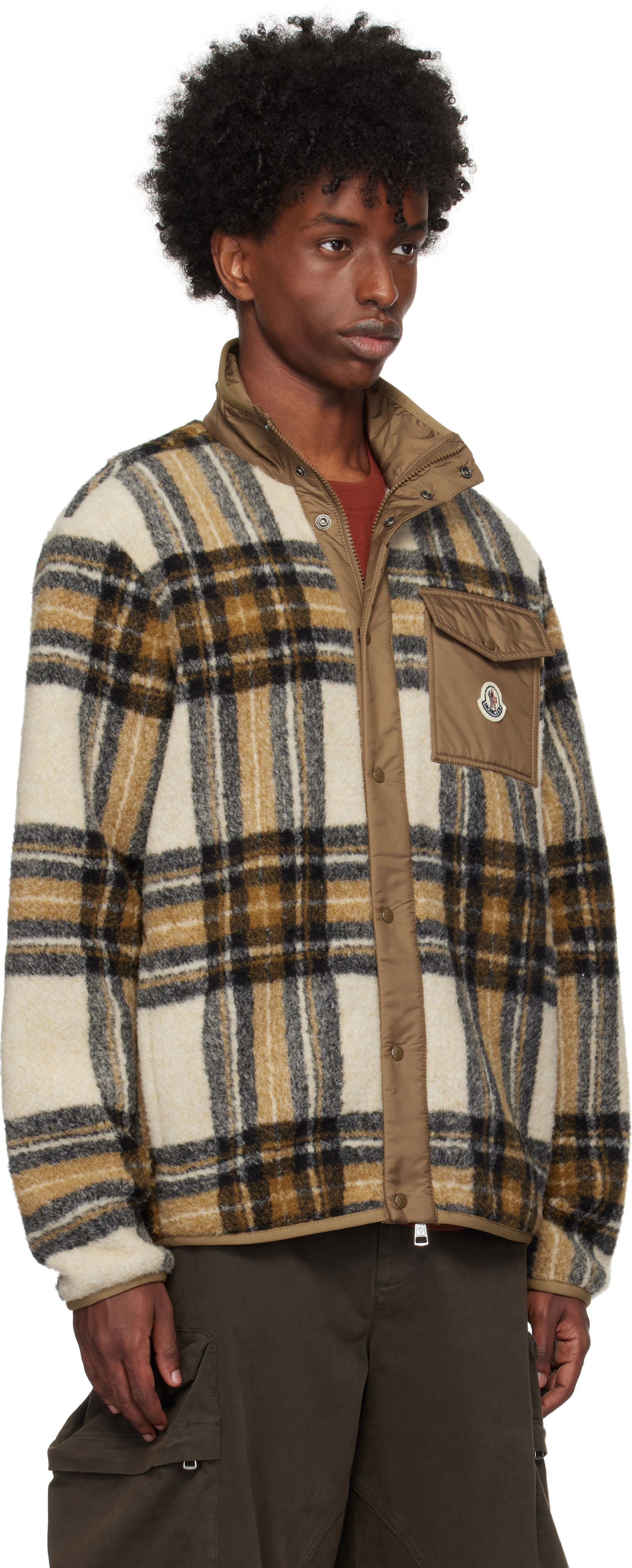 Jakke Moncler Moncler Plaid Fleece Jacket Flerfarvet | J20918G0005589AQU, 1