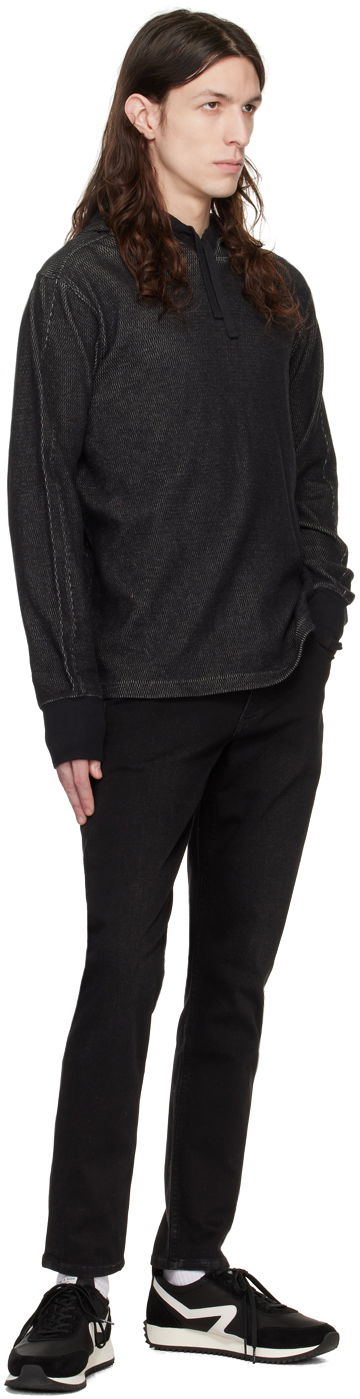 Sweatshirt rag & bone Collin Textured Knit Hoodie Sort | MBC22HT024JQ24, 3