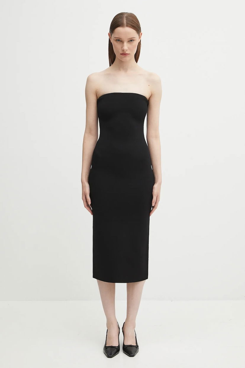 Kjole Anine Bing Anine Bing Fitted Strapless Midi Dress Sort | A.02.11049
