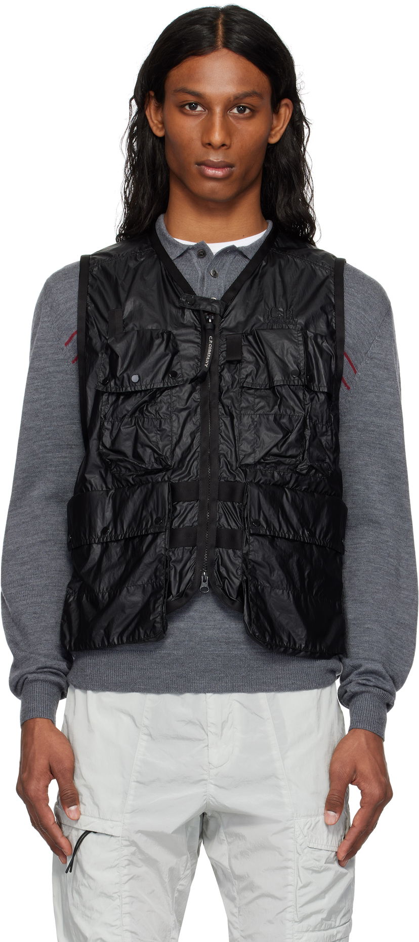 Vest C.P. Company C.P. Company CS II Logo Vest Sort | 18CMVE009A-110030G