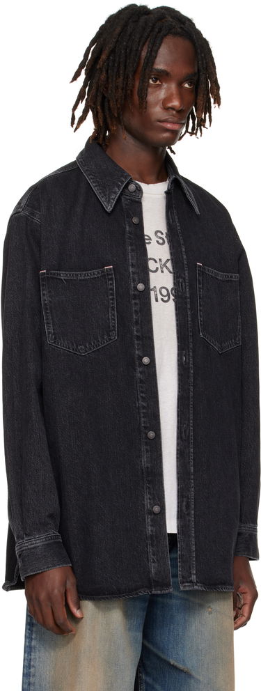 Skjorte Acne Studios Button-Up Denim Shirt Sort | CB0082-, 1