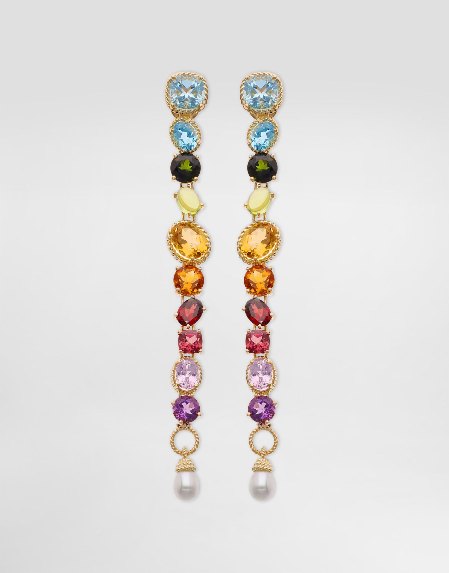 Øreringe Dolce & Gabbana Dolce & Gabbana Rainbow Gemstone and Pearl Drop Earrings Flerfarvet | WEQB2GWMIX1ZOO00, 0