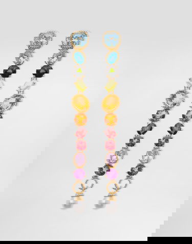Øreringe Dolce & Gabbana Dolce & Gabbana Rainbow Gemstone and Pearl Drop Earrings Flerfarvet | WEQB2GWMIX1ZOO00, 0