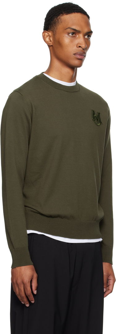 Sweater Moncler Moncler Embroidered Monogram Cotton Sweater Grøn | K20919C00013M1113, 1