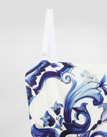 Kjole Dolce & Gabbana Dolce & Gabbana Majolica-Print Silk Dress Blå | I6KH3WHPAB8HA3TN, 2