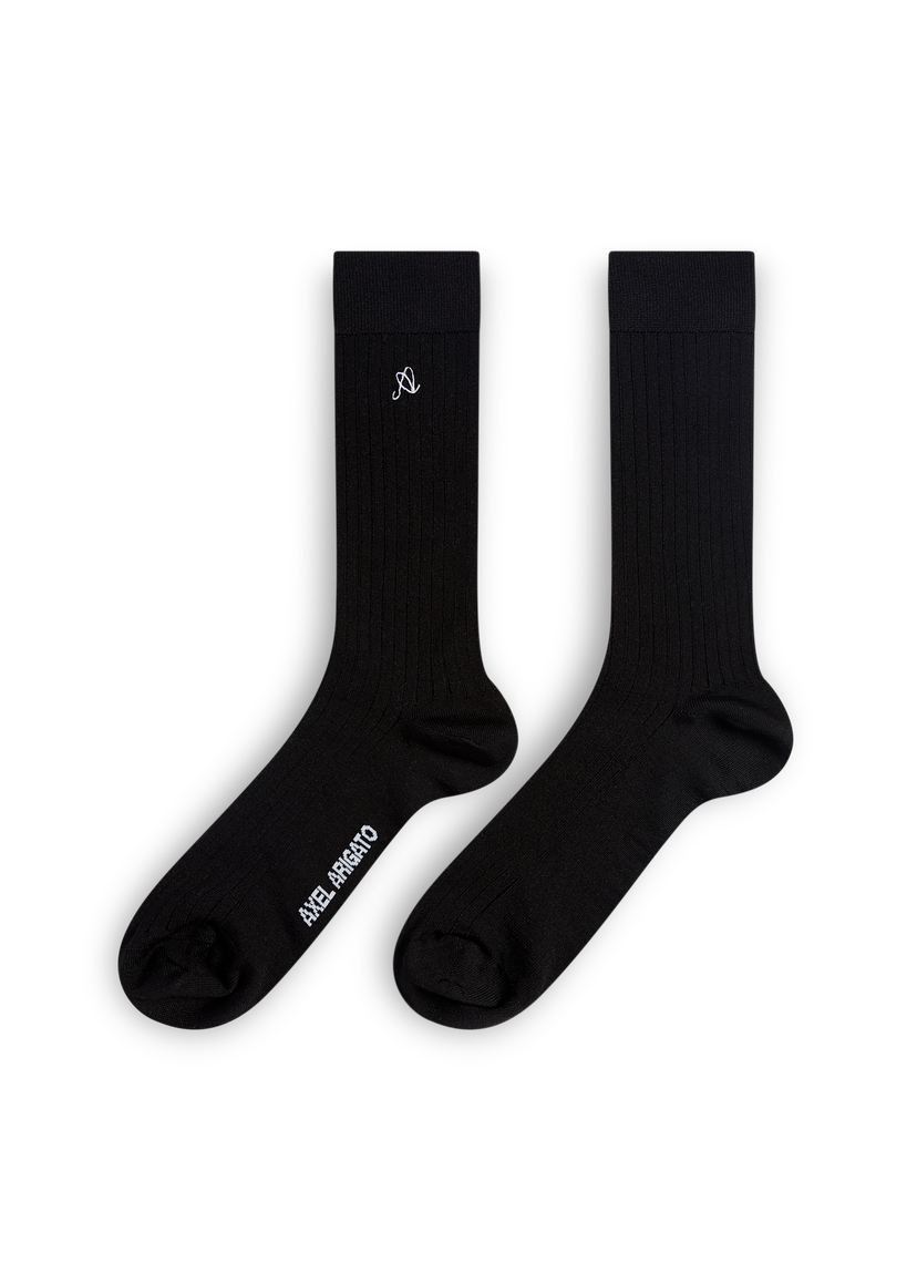 Sokker AXEL ARIGATO Ribbed A Logo Silk Socks Sort | X3829002