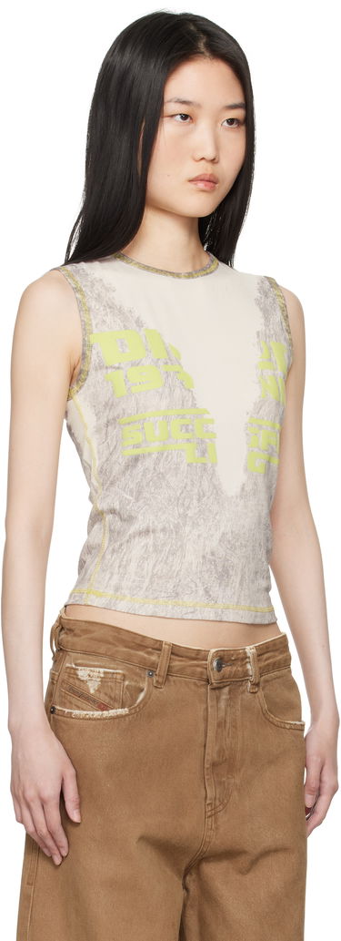 Tanktop Diesel Graphic Print Slim Fit Tank Top Beige | A17083 0CPAA, 1