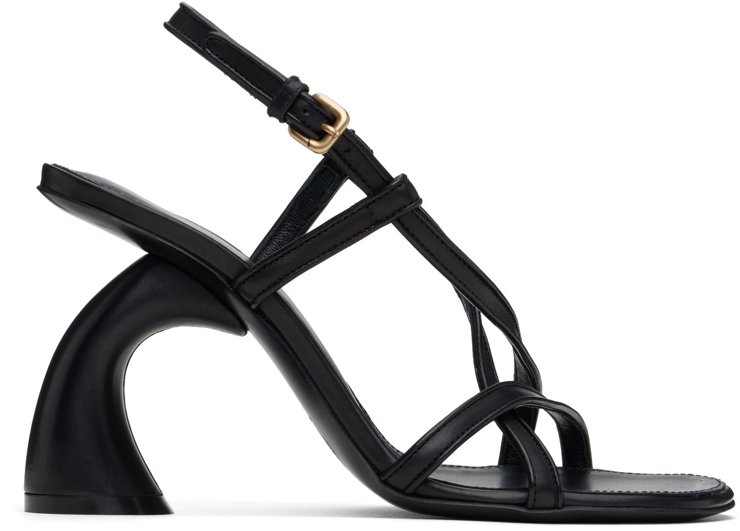 Skopleje Dries Van Noten Dries Van Noten Leather Heeled Sandals Sort | WS251-1565-109, 0