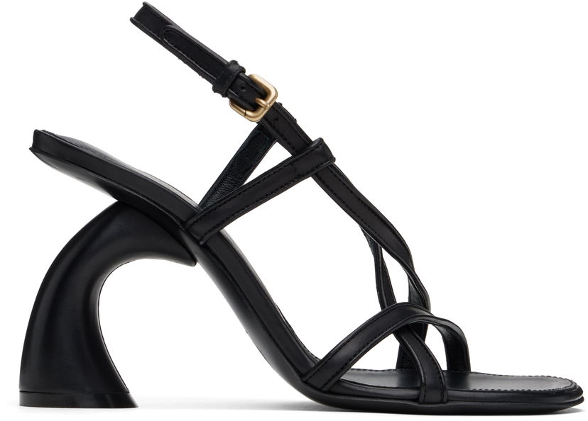 Skopleje Dries Van Noten Dries Van Noten Leather Heeled Sandals Sort | WS251-1565-109
