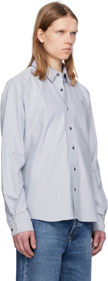Skjorte AMI Paris Blue Classic Fit Shirt Grå | USH060.CO0031, 1