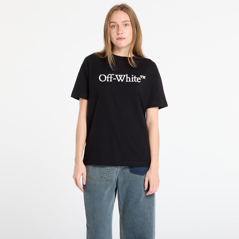 T-shirt Off-White Big Logo Bookish Casual T-Shirt Sort | OWAA089C99JER0031001